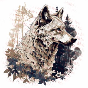 Forest Wolf Laser Engraving PNG | Laser Burn PNG | Engrave | XTool | Glowforge | Lightburn | Wolf | Laser Engraving Wolf