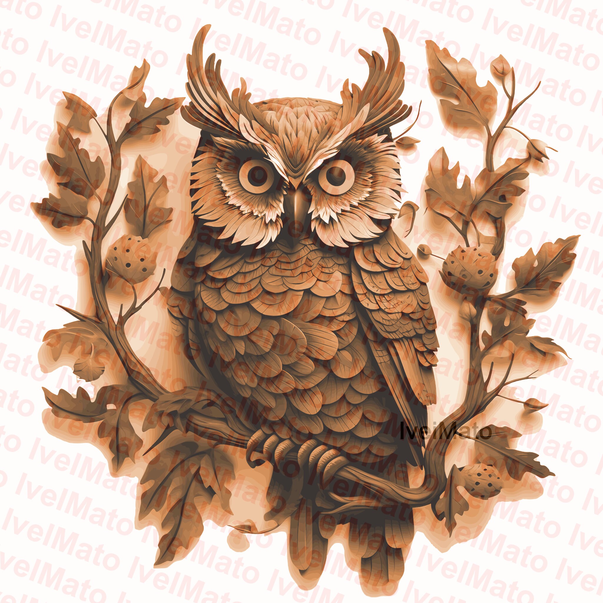 Laser Burn PNG | Wise Owl Engraving PNG | Digital Design | Laser Engraving PNG | Engrave | XTool | G