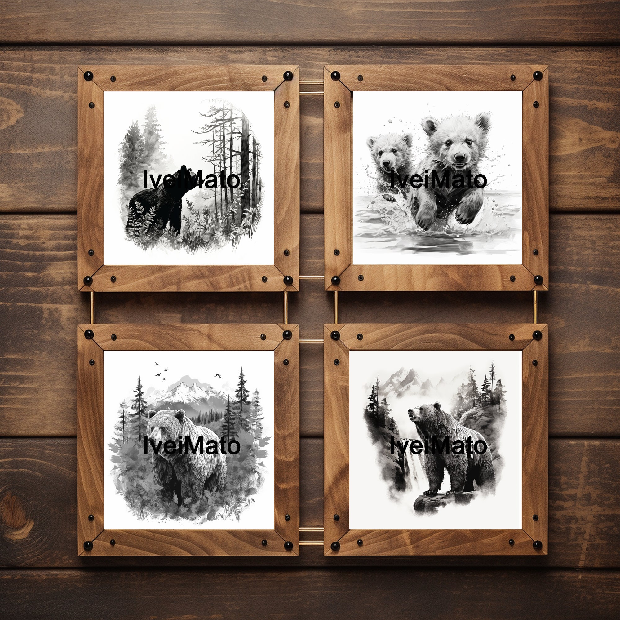 12 Bear Themed Images Laser Ready Digital Design Engrave - Etsy