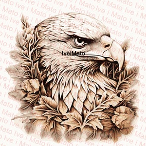 Bald Eagle Portrait PNG | Digital Design | Laser Engraving PNG | Engrave | XTool | Glowforge | Lightburn | American Eagle
