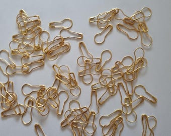 50 bulb pins, gourd golden colour pins, clothes pins, junk journals, craft supplies, stitch markers for knitting and crocheting