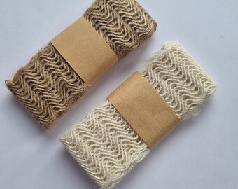2 rubans de toile de jute, garniture en jute naturel, emballage cadeau, artisanat de mariage de fleurs de fête, bricolage