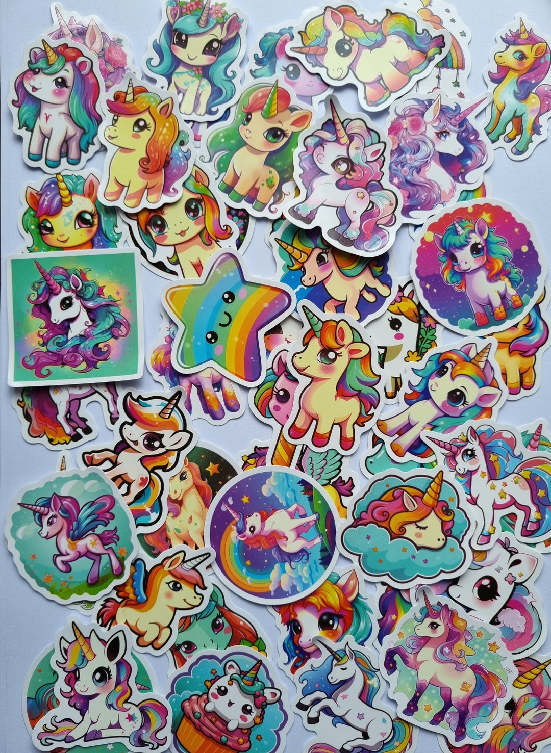 49 Rainbow Unicorn Stickers for Etsy