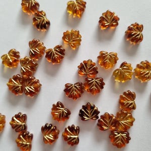 30 hellbraune Acrylperlen Ahornblatt 13 x 11 mm,Ahornblatt Spacer Perlen