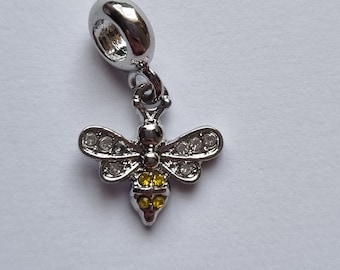 Bee Pendant Charm for Pandora Bracelet Necklace Bee charm,small bee pendant