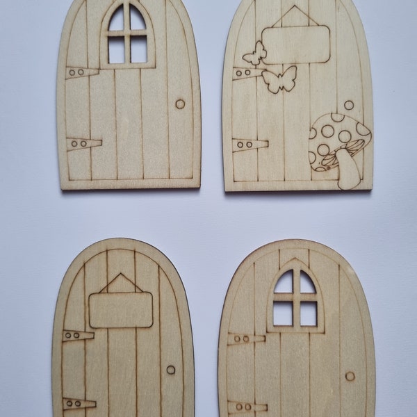 4 mixed blank Wood Fairy door Shapes,DIY Woodcraft Supplies,Wood Fairy door Shapes,door Embellishments,craft home decoration,Scrapbooking