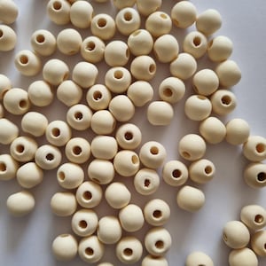 50 round wood beads,unfinished round wooden beads,natural and varnish free wooden beads macrame craft jewellery making 12mm