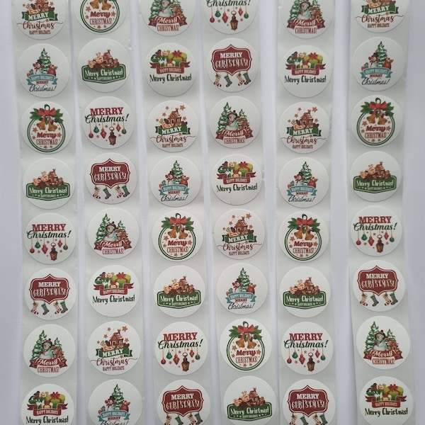 Weihnachten Sticker 25mm,Schneemann Aufkleber,Tannenbaum Aufkleber,Geschenkdekoration,Paket Dekoration,Buchstaben Dekor