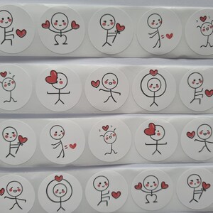 Cartoon Matchmaker Aufkleber Valentinstag Aufkleber Liebe Etiketten für Hochzeit Urlaub Geschenk Dekoration Umschlag Aufkleber 25 mm