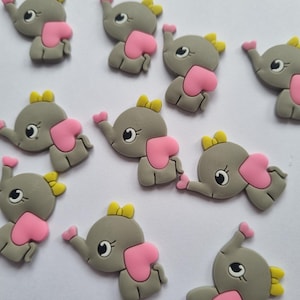 10 enfeites de elefantes de costas planas, elefantes de resina 3D, álbum de recortes, fabricação de cartões, artesanato, decoração, mini elefantes de resina