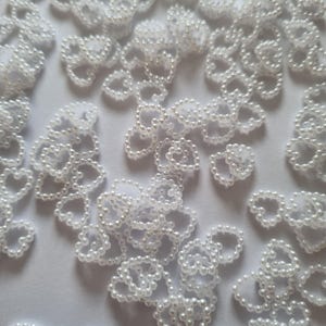 100 embellissements de coeurs en perles, Fabrication de cartes, Scrapbooking, Mariage, anniversaire, Travaux manuels de Noël, forme de coeurs blancs