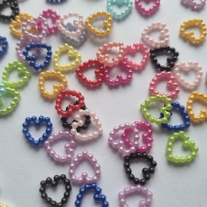 100 embellissements de coeurs en perles, fabrication de cartes, scrapbooking, mariage, anniversaire, travaux manuels de Noël, formes de coeurs colorés
