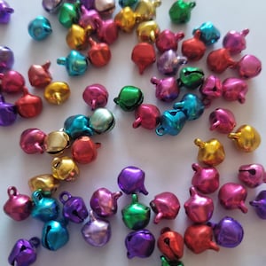 50er Set farbige Weihnachtsglocken,Glöckchen zum Basteln,Glöckchen zum Basteln,Glöckchen