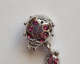 Ladybug Pendant Charm for Pandora Bracelet Necklace Ladybird charm,small ladybird pendant
