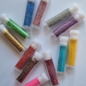 12 mini glitterbuisjes, holografische pailletten, nail art, epoxyharsvulling, ambacht, kaarten maken, gemengde glitters
