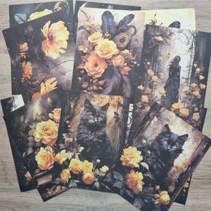 20 fogli di scrapbooking, carta in materiale gotico per scrapbook, Diary Journal Planner, artigianato, carta per sfondi vintage per Journling, giallo