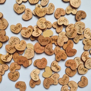 90 mini corazones de amor de madera, dispersión de mesa de boda, accesorios para manualidades DIY, decoración rústica para fiesta de boda, álbumes de recortes, manualidades, fabricación de tarjetas