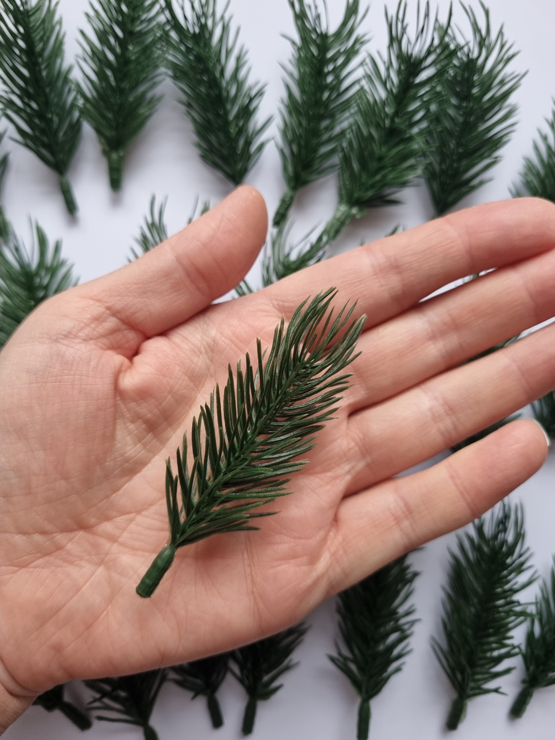 10/5PCS Christmas Snow Pine Branches Artificial Pine Needles DIY