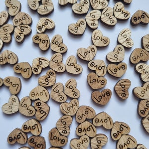 80 Mini Wooden Love Hearts,Wedding Table Scatter DIY Craft Accessories Rustic Wedding Party Decoration Scrapbooking,Crafts,Card making