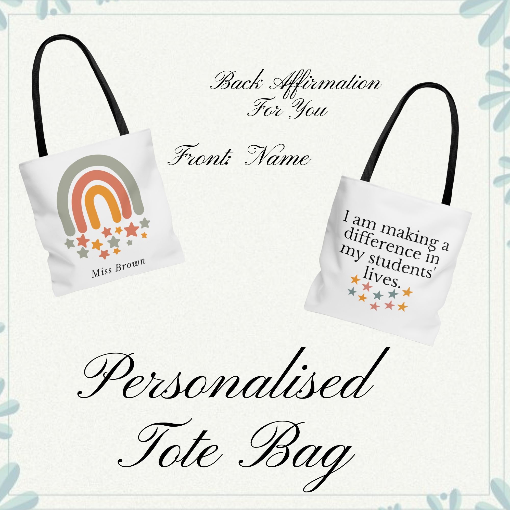 Boho Aesthetic Tote Bag Rainbow Cute Weekend Bag Gift for Etsy