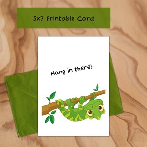 Carte de voeux imprimable Hang in There - Je pense à toi - Carte vierge