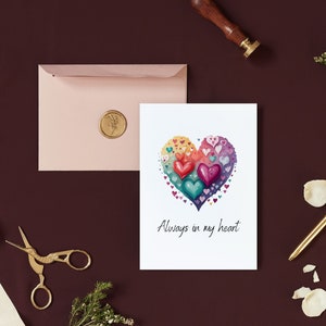 Always in My Heart Card: Thinking of You Printable (Digital Download)