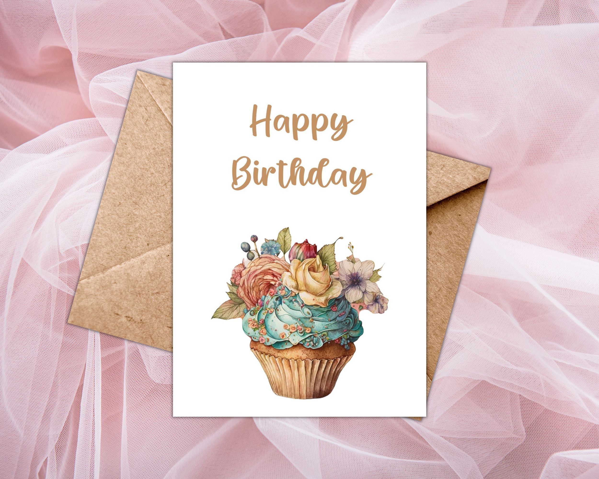 Handgefertigte Geburtstagskarte 'Rosa Cupcakes' Mit Strass - Weiße 18. Geburtstagskarte 16x16 Cm Mit Umschlag
