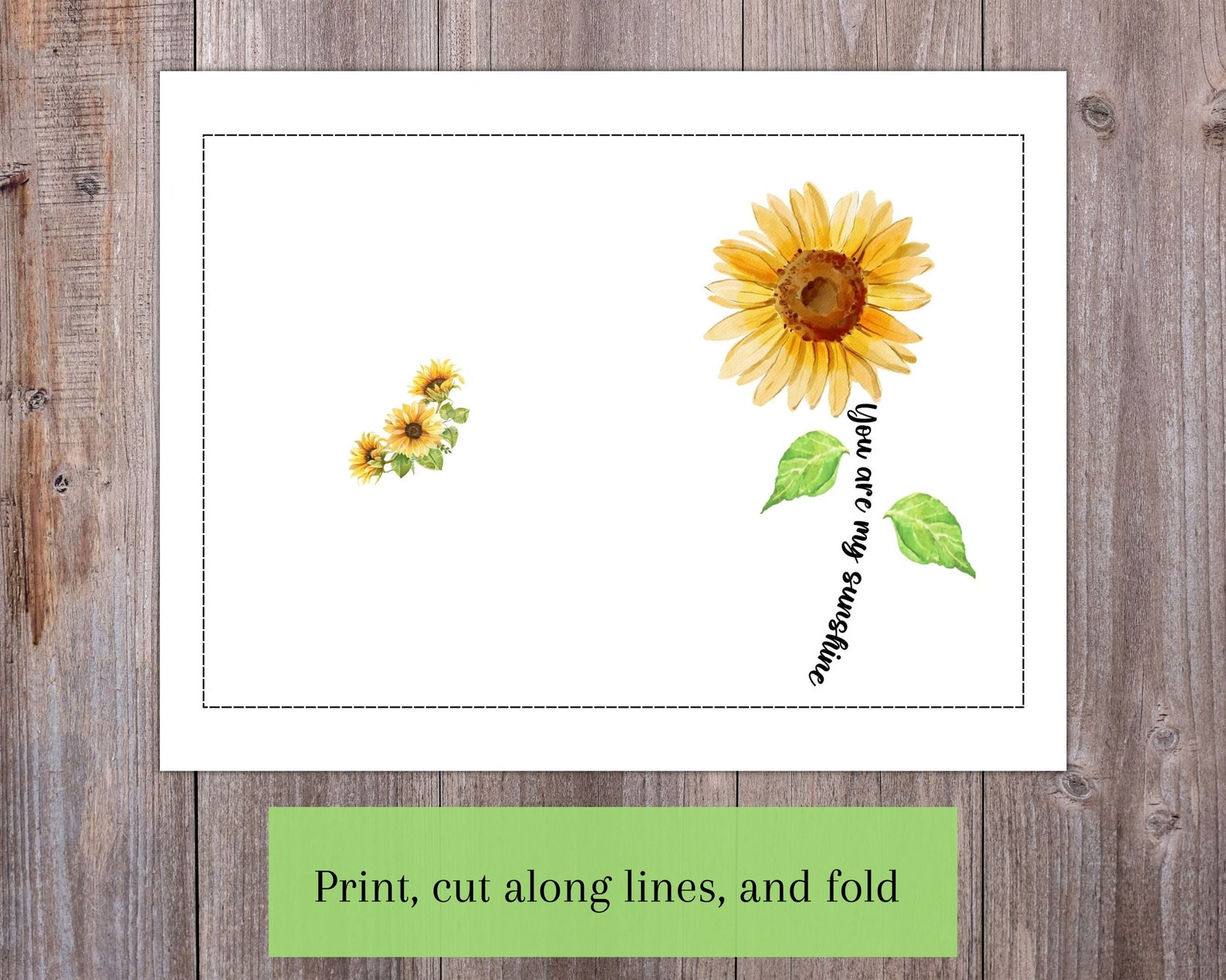 You Are My Sunshine - Sunflower 5x7 Printable Blank Greeting Card - Etsy
