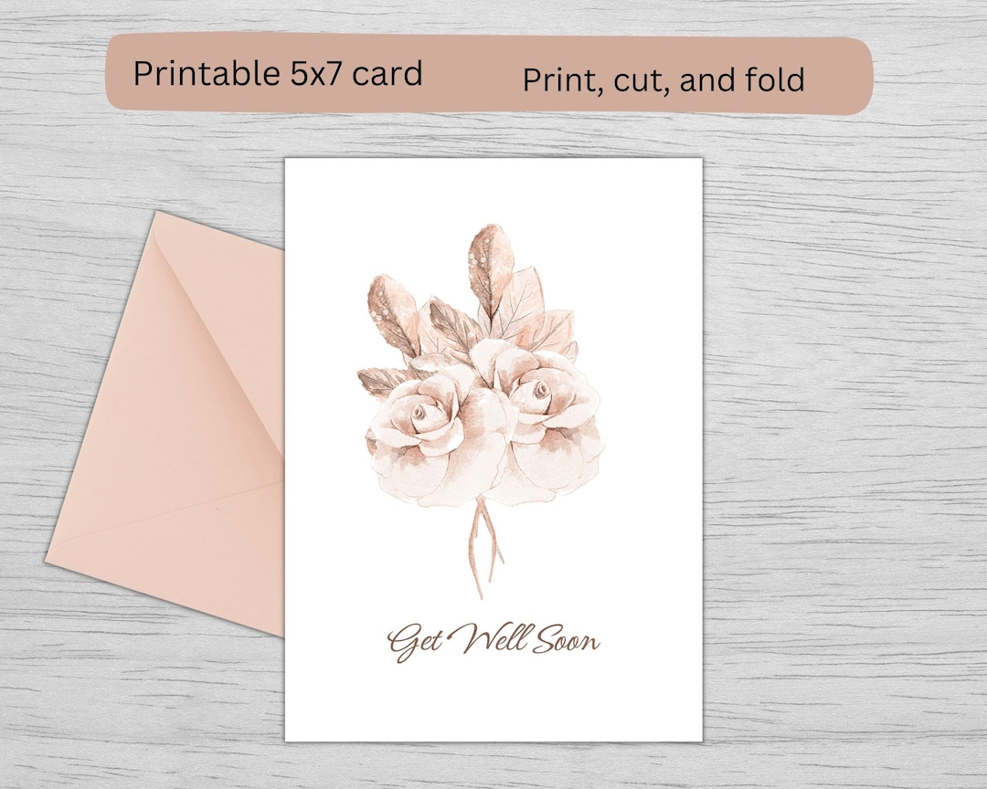 Blush Pink Floral Get Well Card (PDF Digital Download) - Etsy