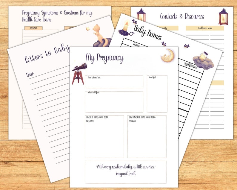 Printable Pregnancy Journal - Pregnancy Planner - Self-care Trackers ...