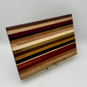 Handcrafted edge grain cutting board, variety of species