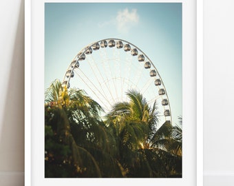 Ferris Wheel Cancun - Ferris Wheel Photography Print, Amusement Park Wall Art, Framed Carnival Photo Print, Ferris Wheel Art Print