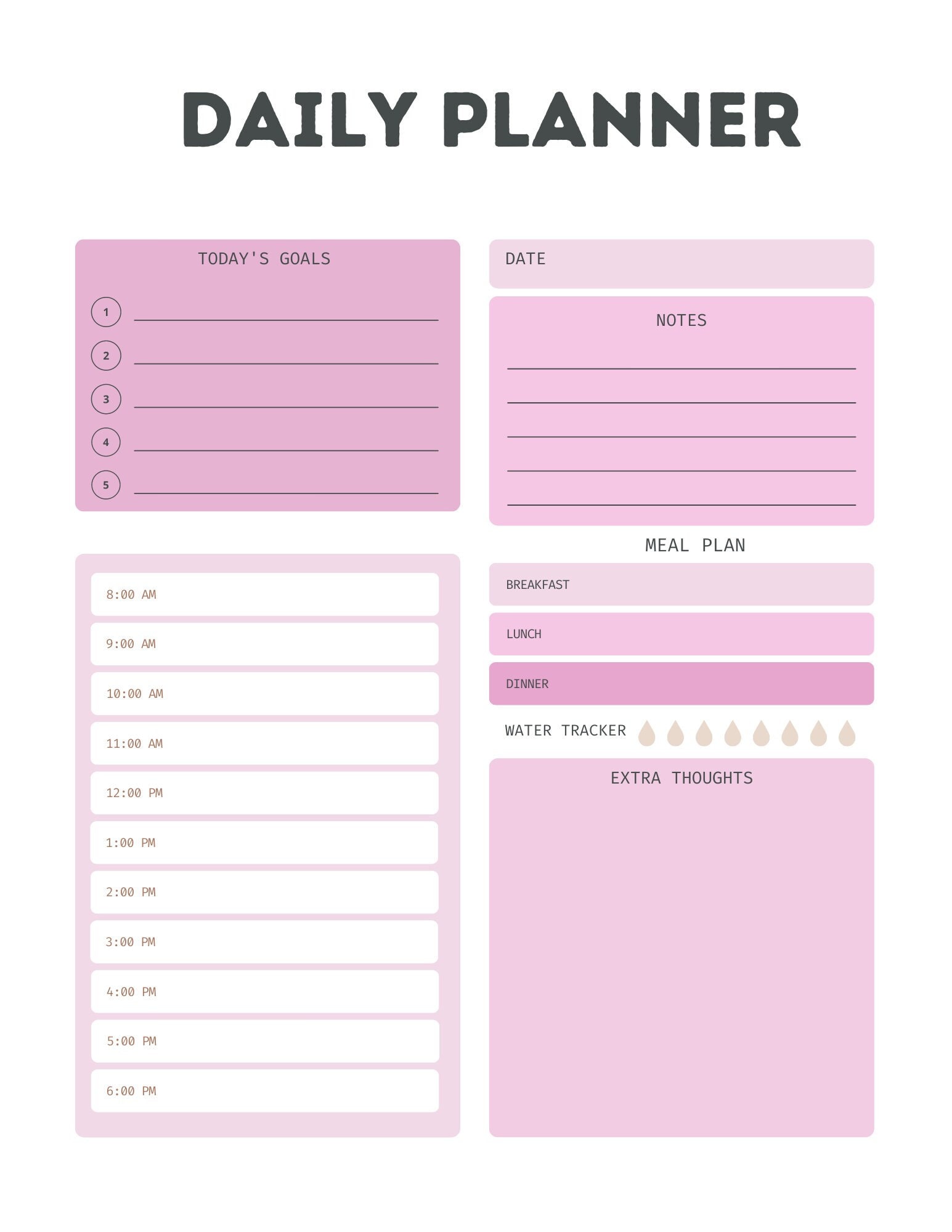 Digital Daily Planner, Digital Download, Printable Planner, to Do List ...
