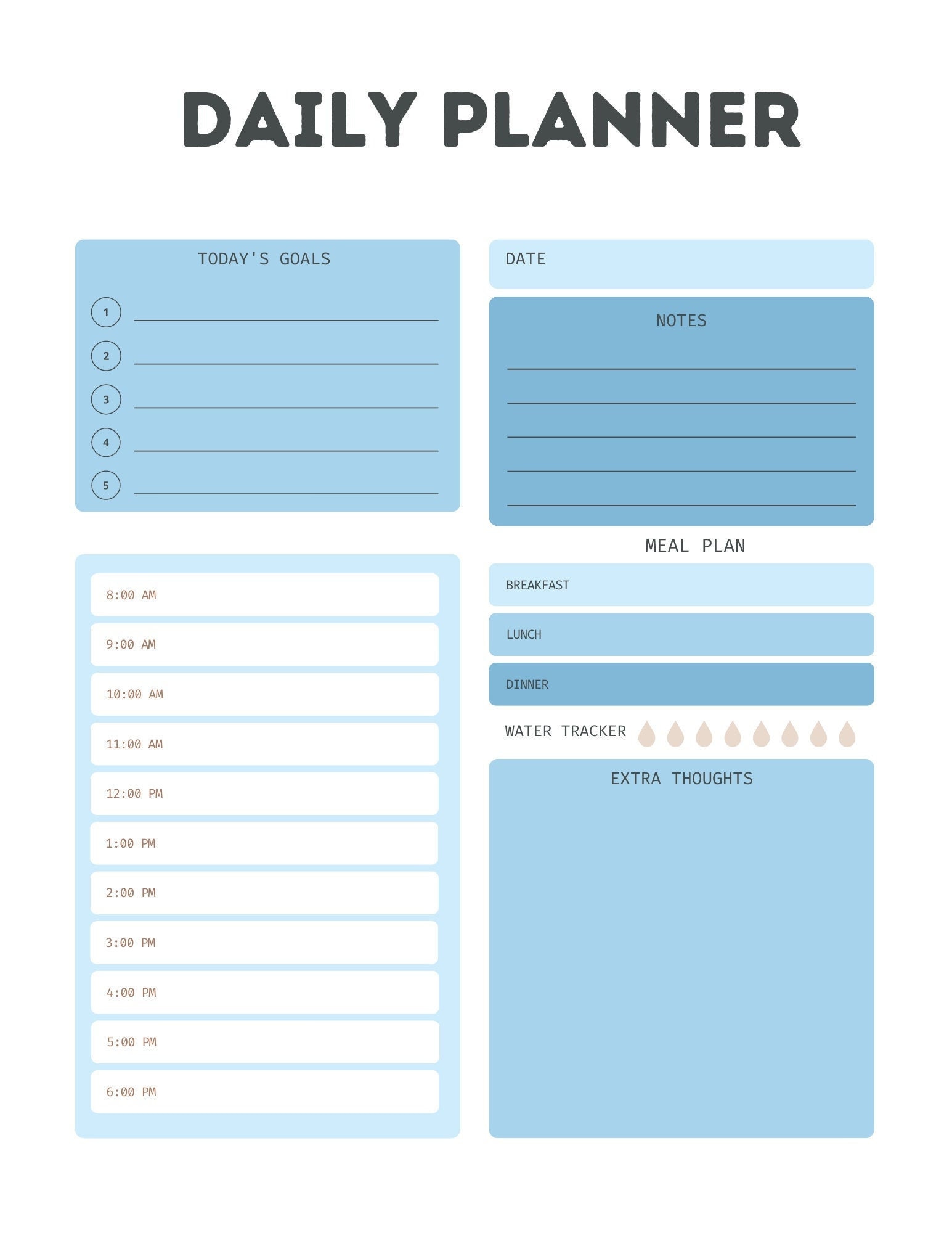 Digital Daily Planner, Printable Planner, Digital Download, to Do List ...