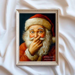 Stampabile Babbo Natale puzzolente da bagno - Stampa natalizia divertente Poster di Babbo Natale Poster divertente per il water Arte murale natalizia Poster divertente per il bagno