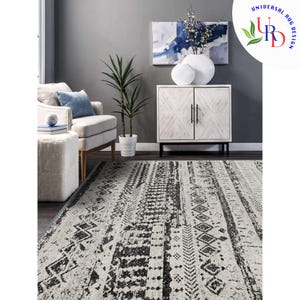 Ethnic Nordic Carpet|Abstract Area Rug|Scandinavian Carpet|Geometric Rug|Washable Carpet|Abstract Carpet|Multi-purpose Rug
