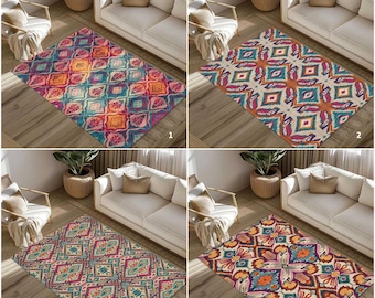 Ethnic Southwestern Kilim Rug | Geometric Non-Slip, Machine Washable