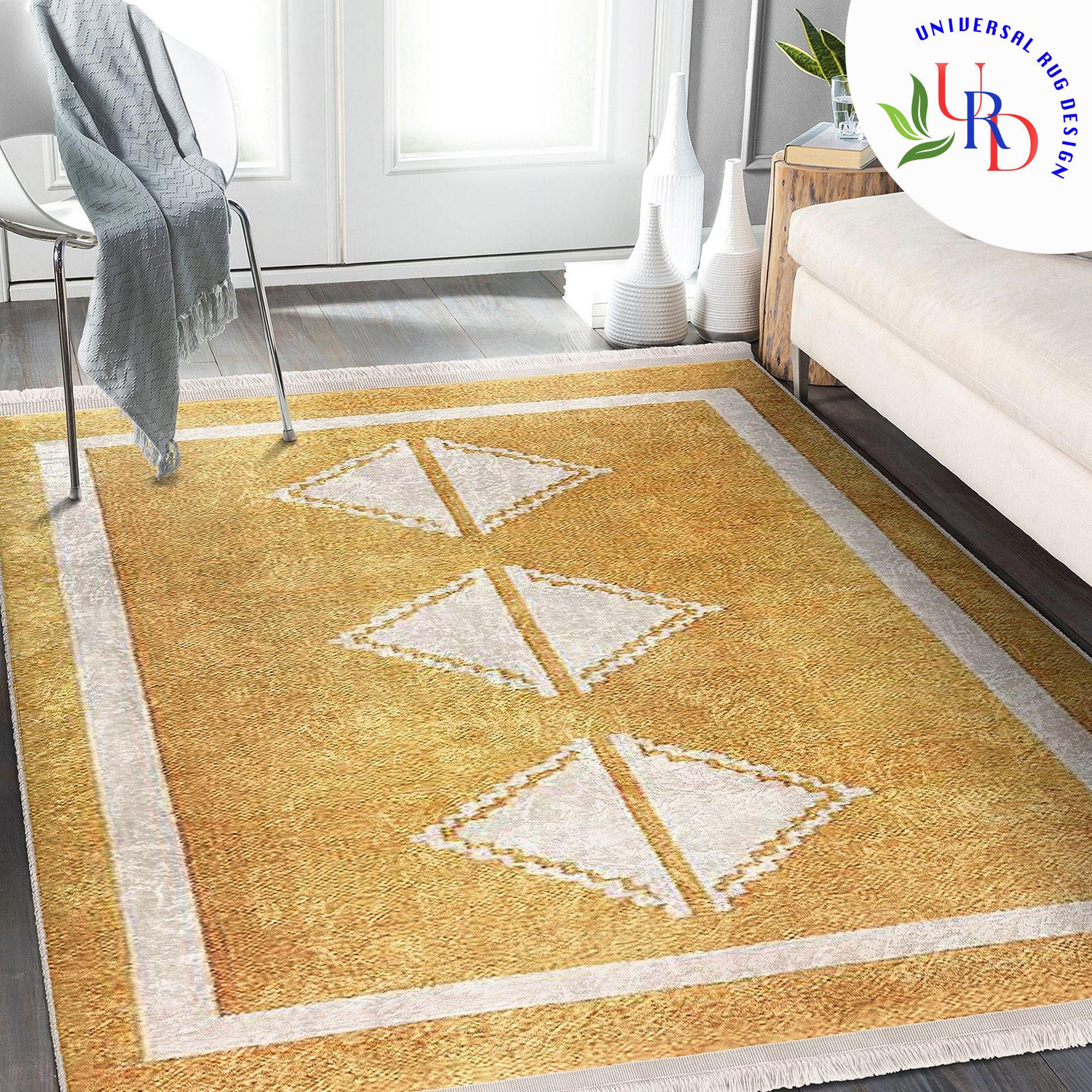 Amber Rhombus Rug|modern Geometric Floor Mat|boho Minimalist Carpet ...
