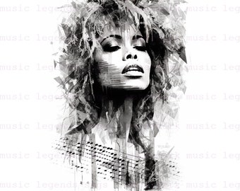 Soulful Remembrance  Tina Turner SVG Portrait Artwork