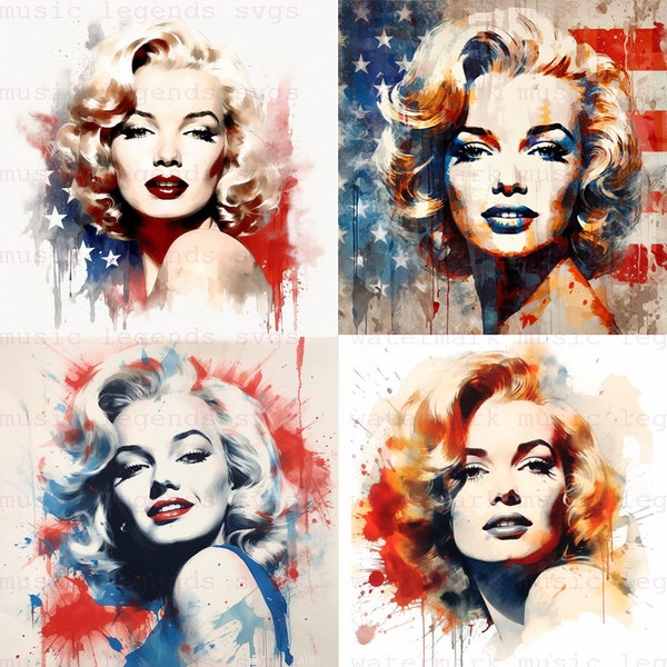 4 juillet Élégance intemporelle Marilyn Monroe Bundle SVG 4 images