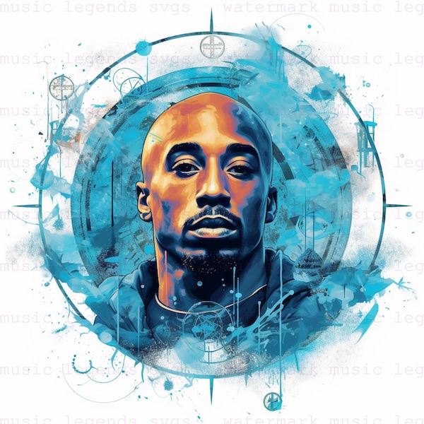 Portrait exceptionnel de Tupac Shakur Un design remarquable pour des chemises et plus encore pour des portraits SVG/PNG/JPG