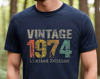 Vintage 1974 Limited Edition Shirt, 50th Birthday Shirt, Born In 1974 Shirt, 50th Birthday Gift, Classic 1974 Shirt, Birthday Party Shirt