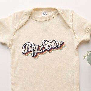 Retro Big Sister Organic Cotton Babysuit: New Sibling Gift