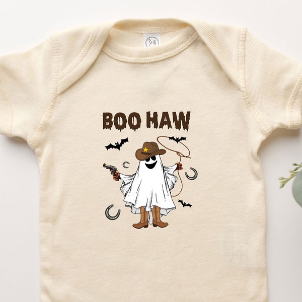 Boohaw Onesie®, Autumn Fall Halloween Costume Ghost Cowboy Graphic Tee Shirt Onesie® Gift For Infant Toddler Youth For Baby Girl Baby Boy