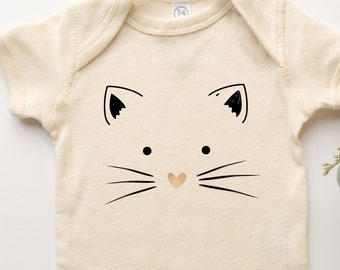 Cat Onesie® Kitten Face Baby Suit One Piece Tee Shirt Gift For Infant Toddler Youth Cat Kitten Kitty Animal Lover Baby Girl Boy Pet Owner