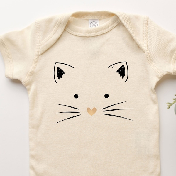 Cat Onesie® Kitten Face Baby Suit One Piece Tee Shirt Gift For Infant Toddler Youth Cat Kitten Kitty Animal Lover Baby Girl Boy Pet Owner