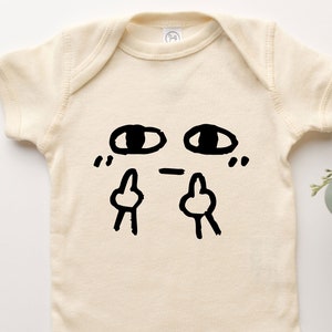 Middle Finger Babysuit Funny Cursing Profanity Swearing Tee Shirt For Baby Toddler Youth Wear For Baby Girl Baby Boy, Funny Coming Home Baby