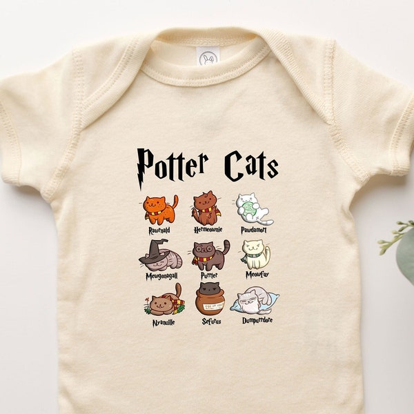 Potter Cats Onesie® Harry Potter Amoureux des chats T-shirt pour bébé fille garçon nouveau-né nourrisson enfant adolescent vêtements cadeau pour voyage universel