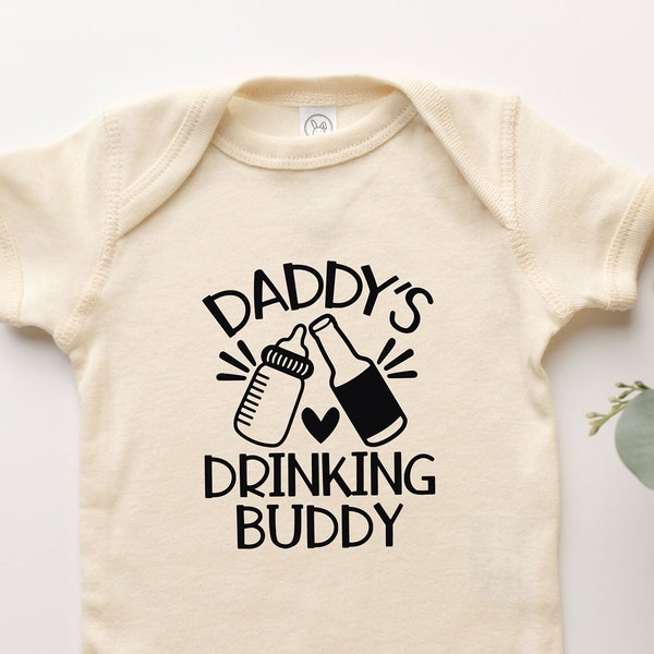 Daddy's Drinking Buddy, Funny Infant Drinking Dad Onesie® For Baby Boy Baby Girl, Baby Father Son Daughter Onesie®,Pregnancy Reveal Surprise