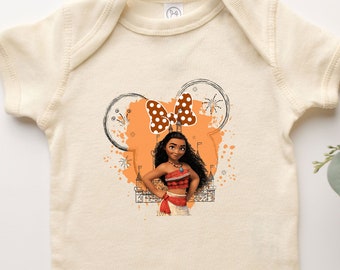 Moana Onesie® Moana Disney World Castel Mickey Mouse Ears Tee Shirt Baby Suit One Piece For Newborn Infant Toddler Youth Baby Girl Boy Gift